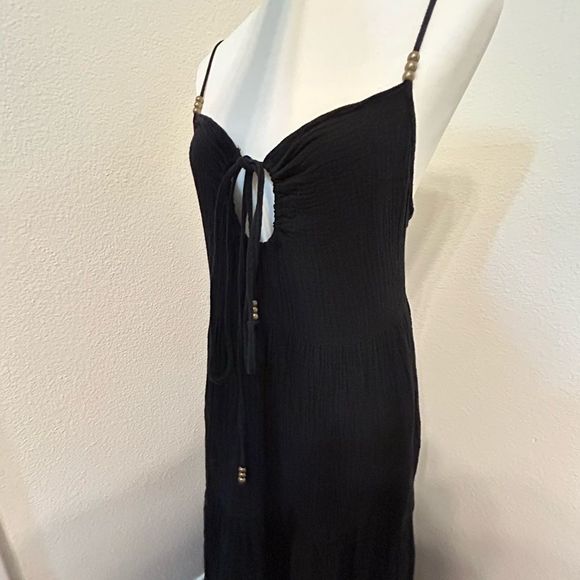 Anthropology Harlow Tie-Front Maxi Dress Charlie Holiday, size M, black - Picture 7 of 12